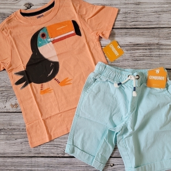 Toucan Outfit T-Shirt Shorts Socks Outfit Tropical Summer Outfit - Picture 2 of 6